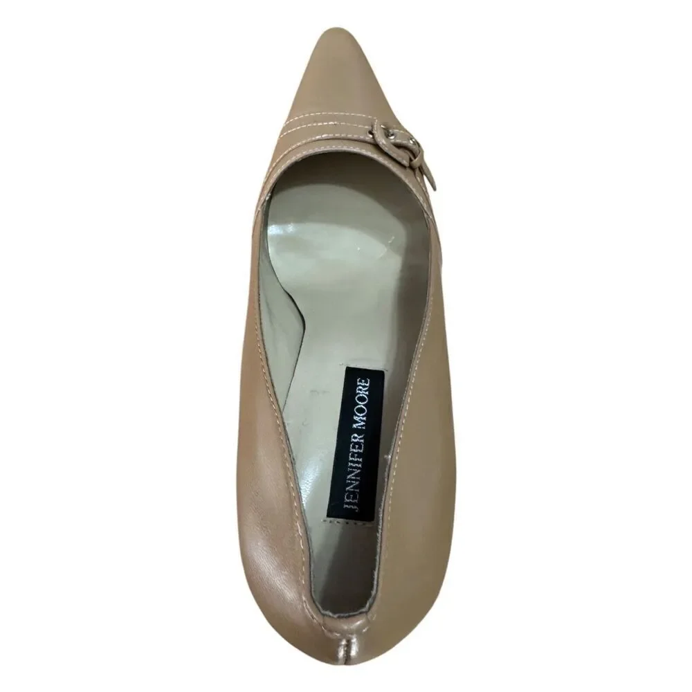 Jennifer Moore Tan Pointed Toe Loafer Style Stiletto Heel Women's Size 10M